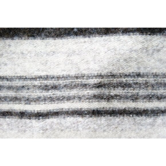 Vintage Joseph Abboud Mens Large Lambswool Striped V Neck Sweater Gray White - Picture 6 of 9